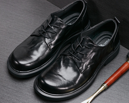 【未使用 美品】 HARE レザー デザインシューズ メンズ 革靴 黒 ブラック hx-man33.jpg