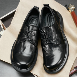 メンズカジュアル革靴春夏ファッション平底黒ビジネス革靴快適広々·サイズ調整無料  20-1255 3枚目の画像