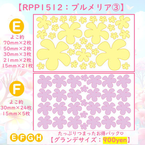 えらべる色サイズプルメリア③アイロンシールアイロンプリント