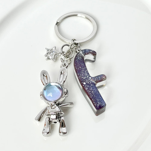 アルファベットチャーム♡（プラチナ)15個で580円 イニシャルパーツ 1個入 Dear initial イニシャルチャーム