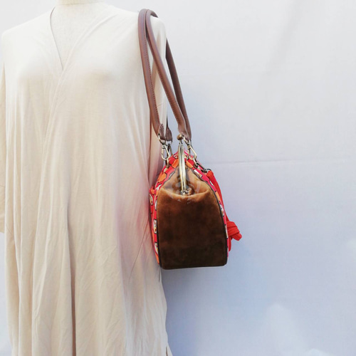 昭和レトロなねずみちゃん 2wayがま口ミニボストンバッグ 2wayバッグ