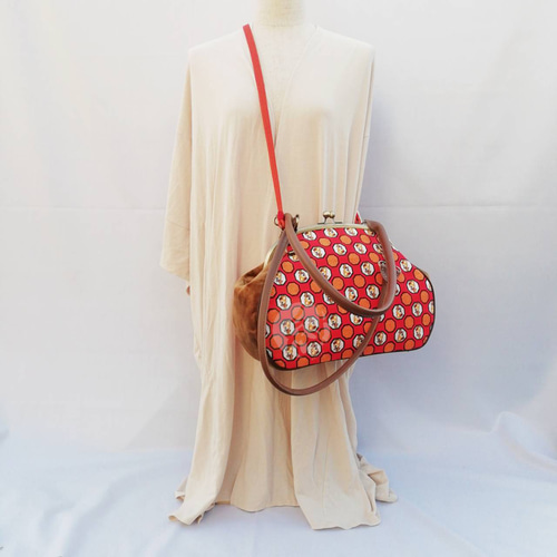 昭和レトロなねずみちゃん 2wayがま口ミニボストンバッグ 2wayバッグ