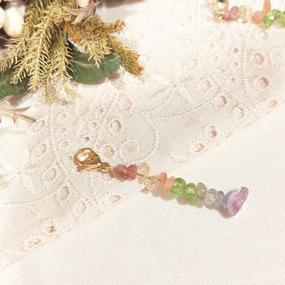 さざれ石チャーム 7個セット さざれ石の7色チャーム キーホルダー Naturaleaf 通販 16992407