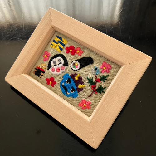 刺繍フレーム 節分 豆まき 壁掛け 壁飾り インテリア 雑貨 その他