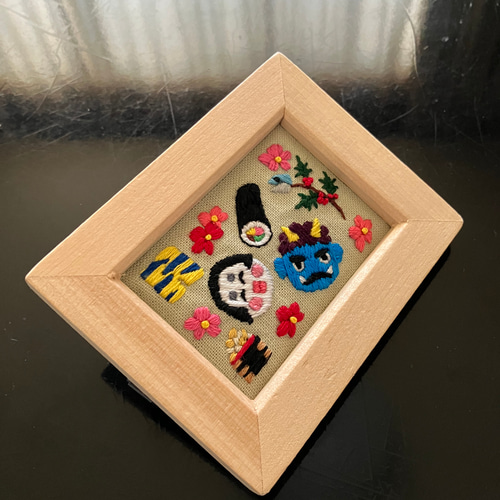 刺繍フレーム 節分 豆まき 壁掛け 壁飾り インテリア 雑貨 その他