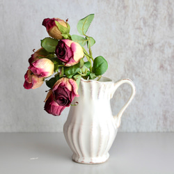 【花瓶付き】ドライフラワーのような造花setグラデーションローズの投げ入れアレンジ 3枚目の画像