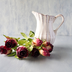 【花瓶付き】ドライフラワーのような造花setグラデーションローズの投げ入れアレンジ 18枚目の画像