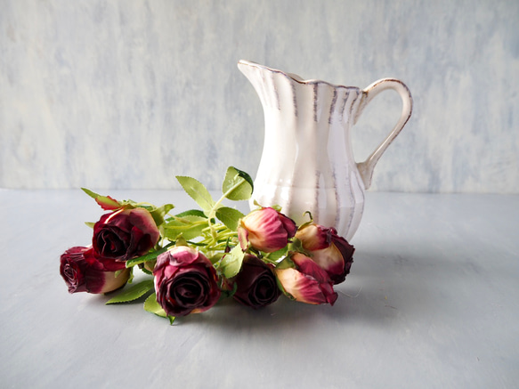 【花瓶付き】ドライフラワーのような造花setグラデーションローズの投げ入れアレンジ 18枚目の画像