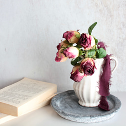 【花瓶付き】ドライフラワーのような造花setグラデーションローズの投げ入れアレンジ 13枚目の画像