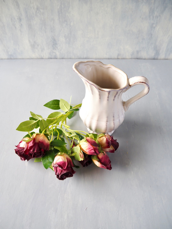 【花瓶付き】ドライフラワーのような造花setグラデーションローズの投げ入れアレンジ 15枚目の画像