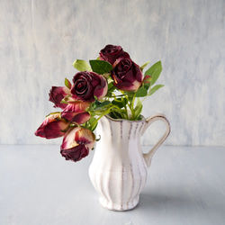 【花瓶付き】ドライフラワーのような造花setグラデーションローズの投げ入れアレンジ 14枚目の画像