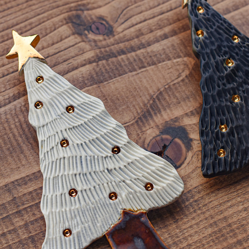 クリスマスツリー 壁掛け クロ POTTERY STUDIO K 陶器 タペストリー