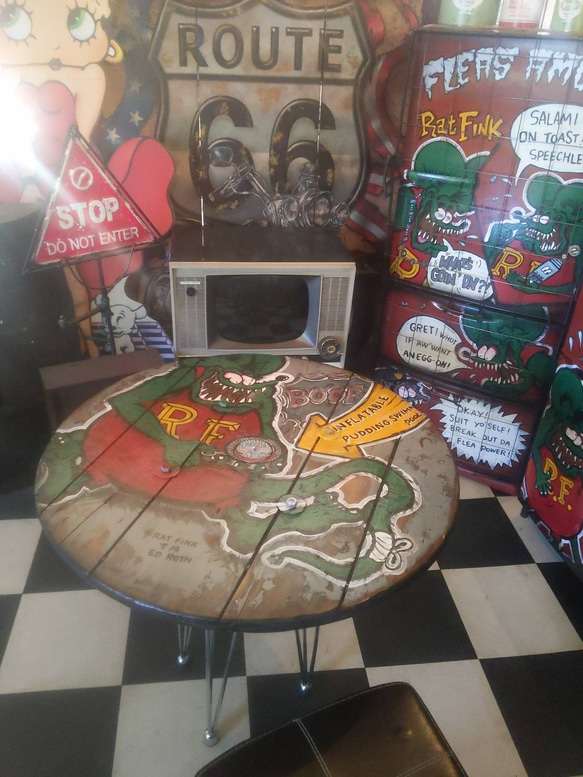 RAT FINK ガレージテーブル インダストリアルテーブル RAT FINK ガレージテーブル インダストリアルテーブル
