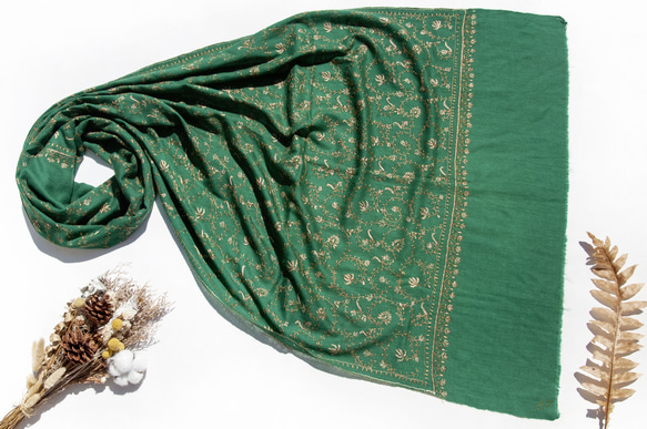カシミア カシミア/カシミア スカーフ/ピュア ウール スカーフ ショール/リング ベルベット ショール 刺繍入り フラワー メ 8枚目の画像