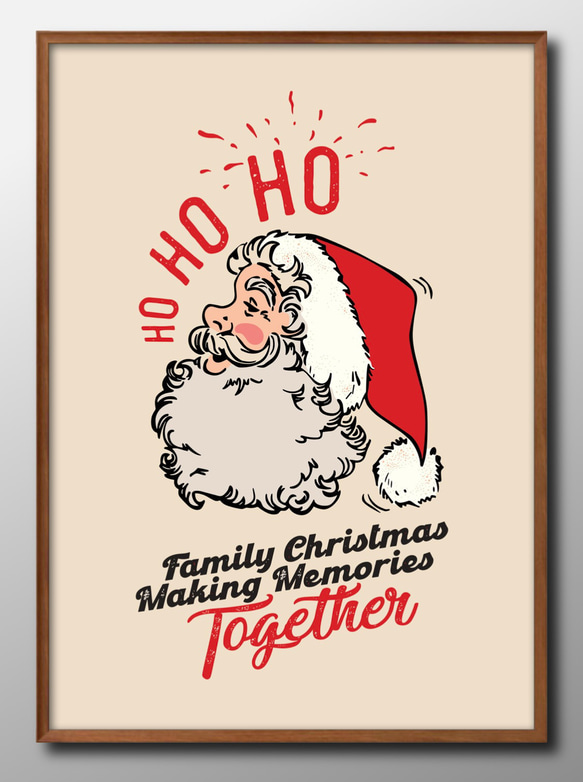 14352□アートポスター 絵画 A3サイズ『HO HO HO サンタクロース