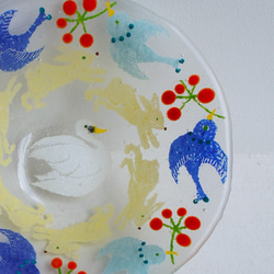 鳥と白うさぎのガラスボウル[フライングバード]土井朋子　ガラスボウル　Birds✖Whiterabbitsbowl 3枚目の画像