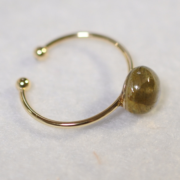 （1 件）拉長石手術不鏽鋼戒指（8 毫米/均碼） 第3張的照片