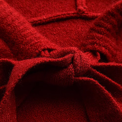 ❣️手編み 赤 ミディアム丈のセーターワンピース　厚手のニットスカート 7枚目の画像