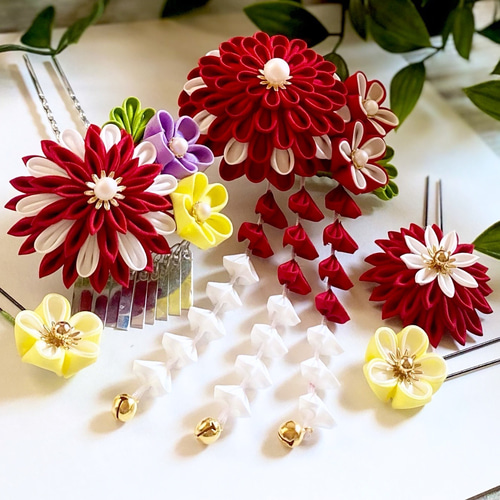 上質な髪飾りで豊かなハレの日を～ 七五三髪飾り7歳様向け 赤