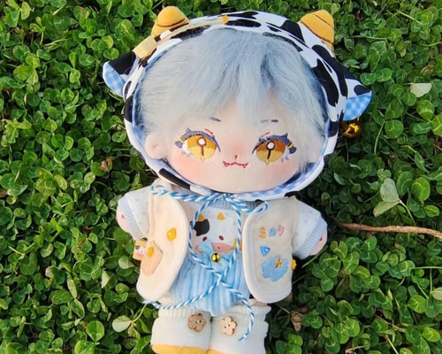 ぬいぐるみ 青い髪 緑の目 20cm 無属性 ぬいぐるみ 着せ替えぬいぐるみ 人魚 ラン