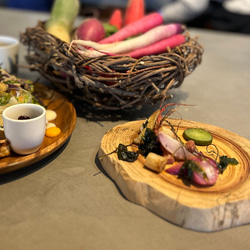 年輪プレート アカマツ 皮付き SS [044] 4枚目の画像