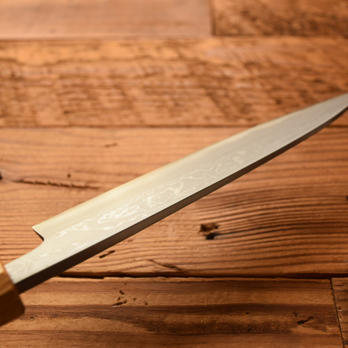 手造り鍛造 ダマスカス 多層鋼 ペティナイフ 135mm 包丁 樫八角柄 包丁