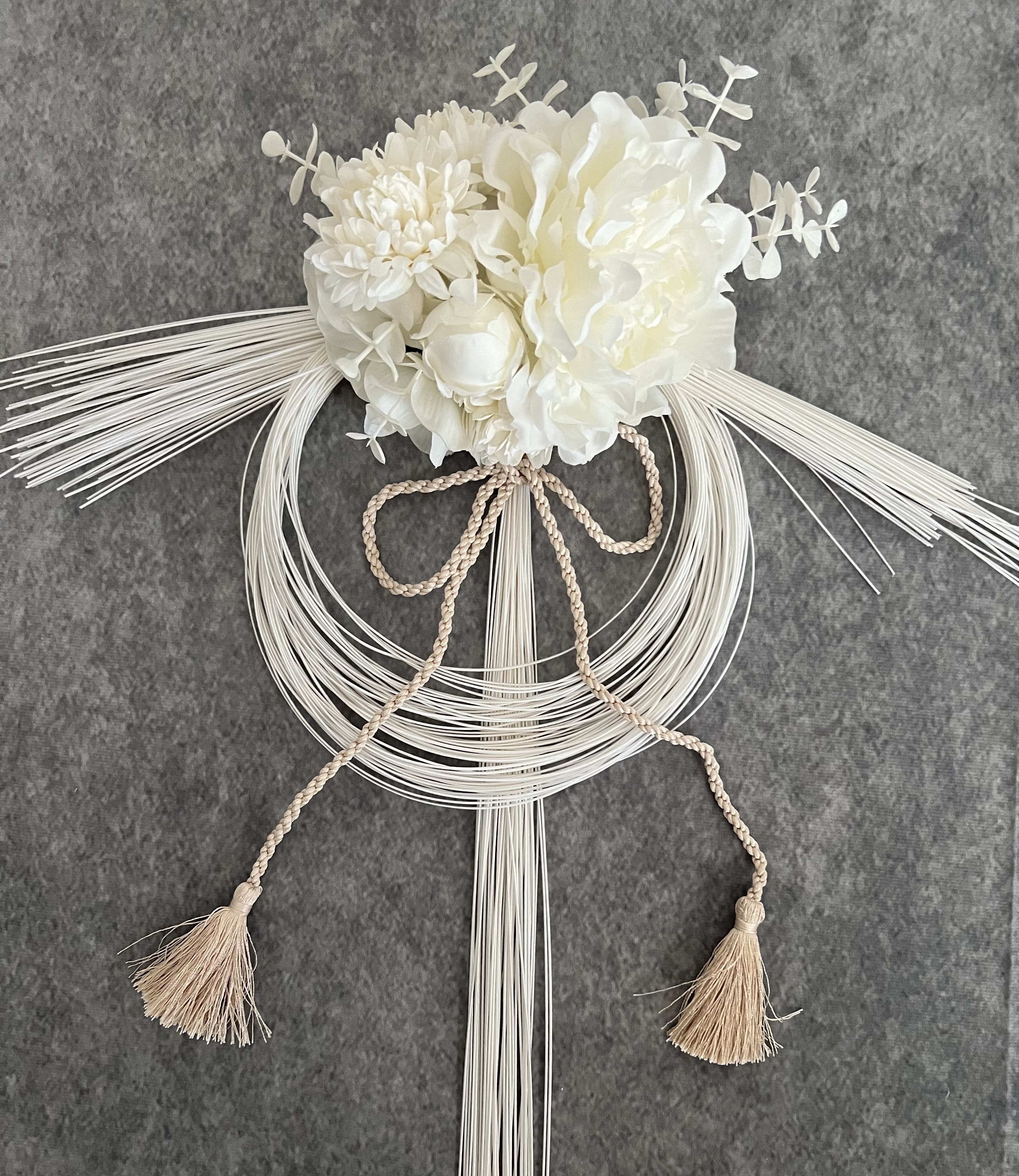 【送料無料】ホワイト×ホワイトのしめ縄しアーティフィシャル