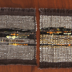 《訳ありお得価格》おしゃれな手織りコースター３枚セット　 ナチュラル/ティータイム/敷物 3枚目の画像