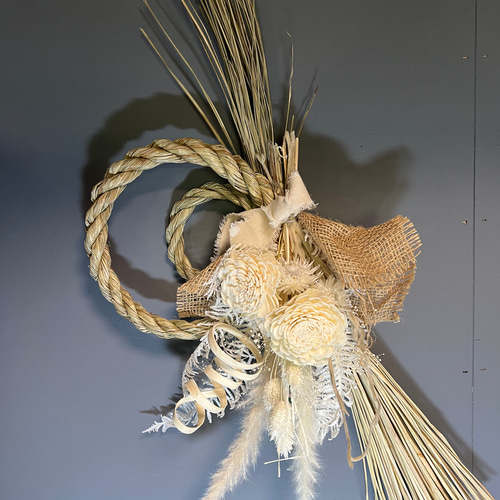 スワッグが取り外せるしめ飾り プリザーブドフラワー ドライフラワー