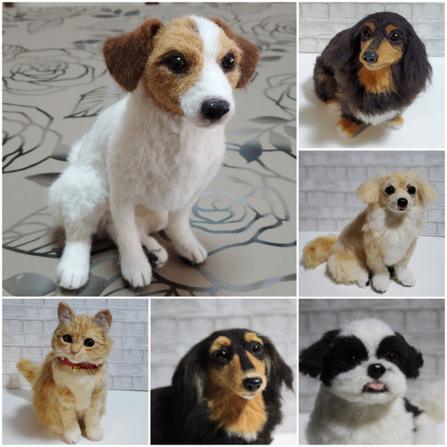 オーダー品 羊毛フェルト犬
