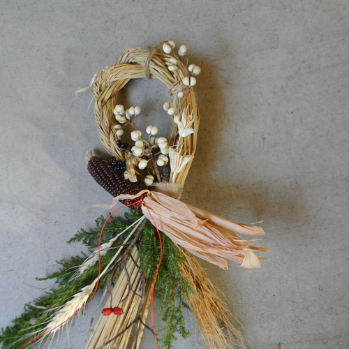 2024年新春彩る御祈祷済縁起物のしめ縄飾り 2024 しめ縄飾り-musubi-】お正月飾り お正月 縁起物 玄関飾り 謹賀