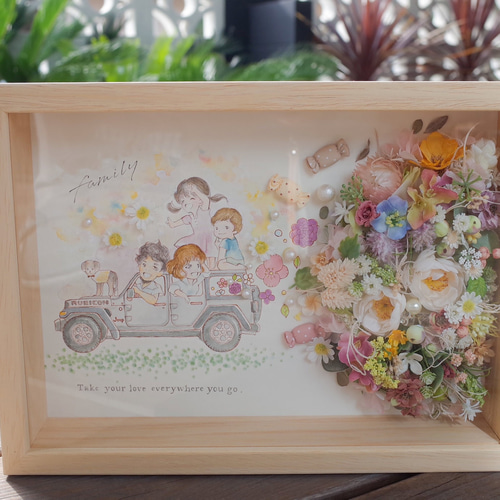 ファミリーウェルカムボード/特別な日のお祝い》プリザーブドフラワー