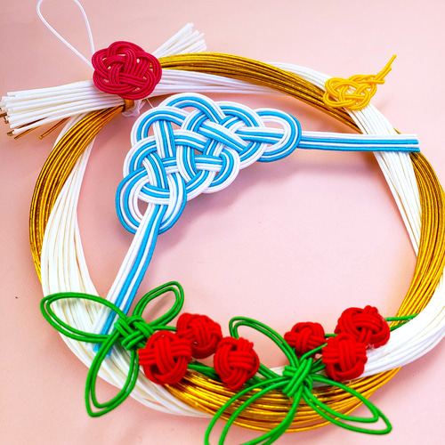 お正月飾り「富士山と南天」～和モダンしめ縄（水引飾り） しめ縄