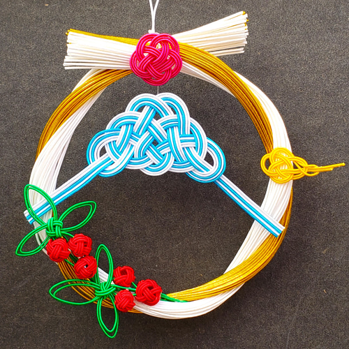 お正月飾り「富士山と南天」～和モダンしめ縄（水引飾り） しめ縄