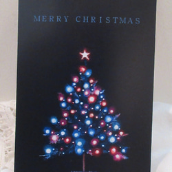 xmasツリーのイラストのクリスマスカード（ポストカード）５枚セット 4枚目の画像