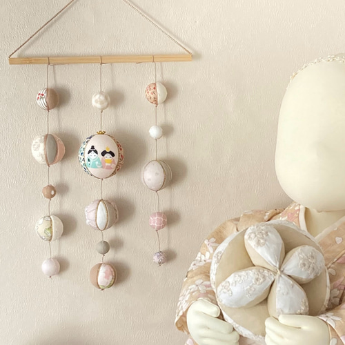 桃の節句の壁掛け③5蓮 吊るし飾り 吊るし雛 桃の節句の壁掛け②