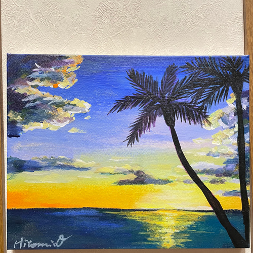 ハワイ　風景画　　（原画） blue 絵画 原画 風景画 ハワイの絵