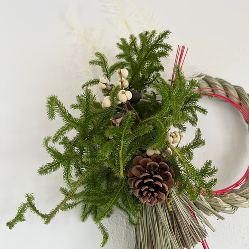 大王松とヒカゲカヅラのしめ縄 しめ縄・しめ飾り フロイデザイン 通販