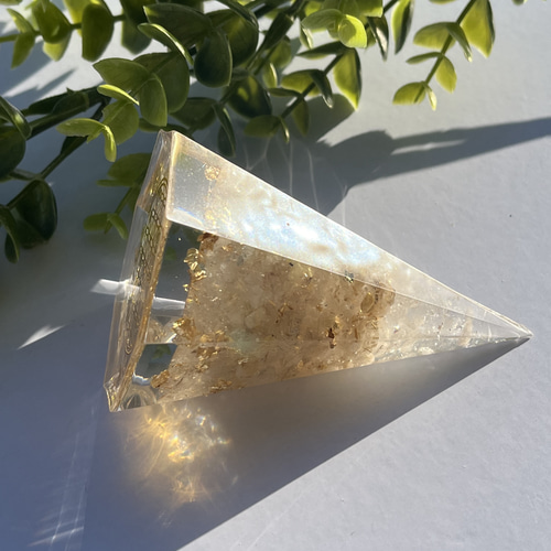 フラワーオブライフ 八角型オルゴナイト☆キラキラ☆水晶