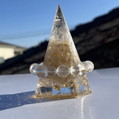 フラワーオブライフ 八角型オルゴナイト☆キラキラ☆水晶