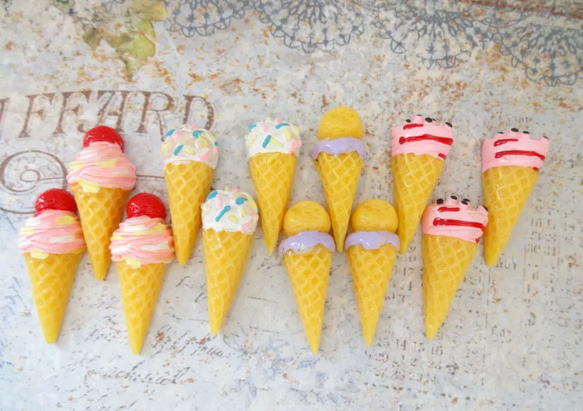 12個 デコパーツ アイスクリーム スイーツ a8 2枚目の画像
