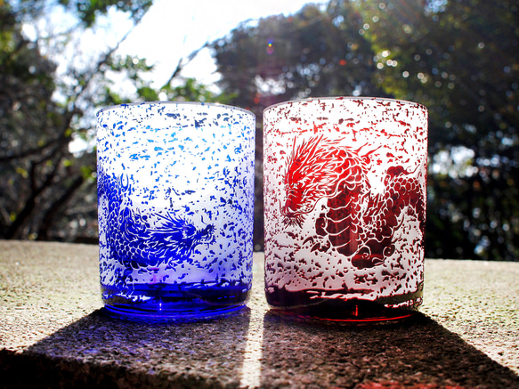 龍龍太占（オールド）赤青 グラス ART空（アートクー） 通販