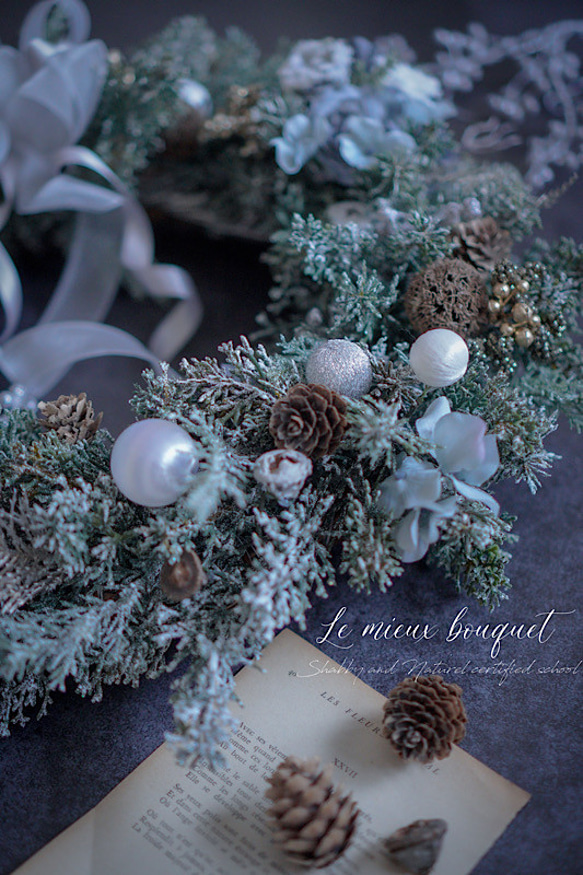 shabby chic christmas wreath 2枚目の画像