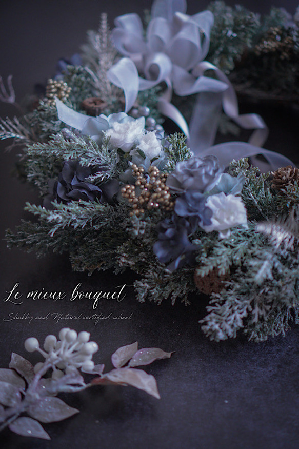 shabby chic christmas wreath 3枚目の画像