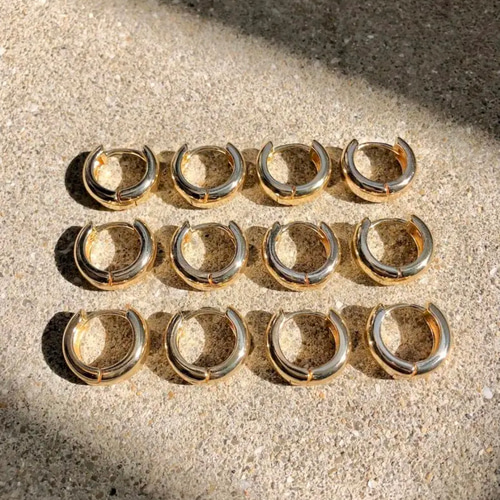 14kゴールドコーティング 14mm ゴールドフープピアス ピアス（フープ