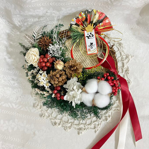 サンキライのドライフラワーリース ~new year wreath~ サンキライのドライフラワーリース ~new year wreath~ サンキライの