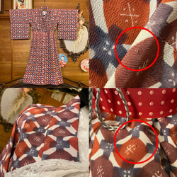 着物 洗える 化繊 ワンピース ドレス ハンドメイド リメイク 帯サッシュベルト 和洋折衷 帯飾り 帯バッスル 5枚目の画像
