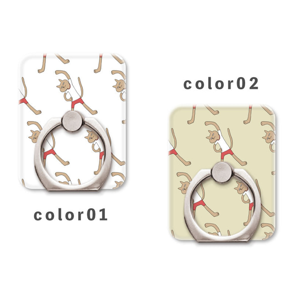 貓貓體操手寫動物插畫智慧型手機指環握指環支架功能NLFT-RING-02x 第2張的照片