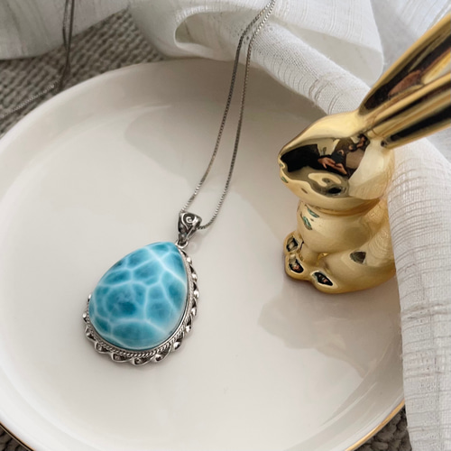 天然無処理 ラリマー ペンダントトップ No1098 ネックレス・ペンダント