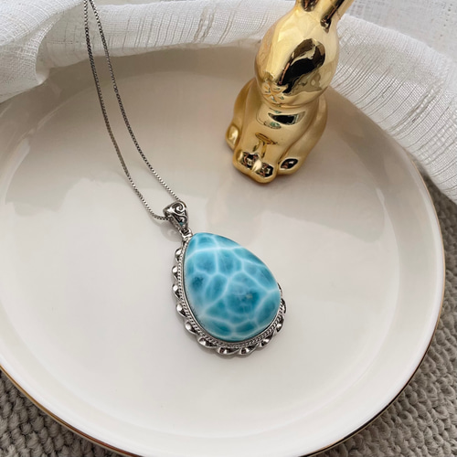 70g 天然無処理　ラリマー ネックレス 天然無処理 ラリマー ペンダントトップ No1098 ネックレス・ペンダント